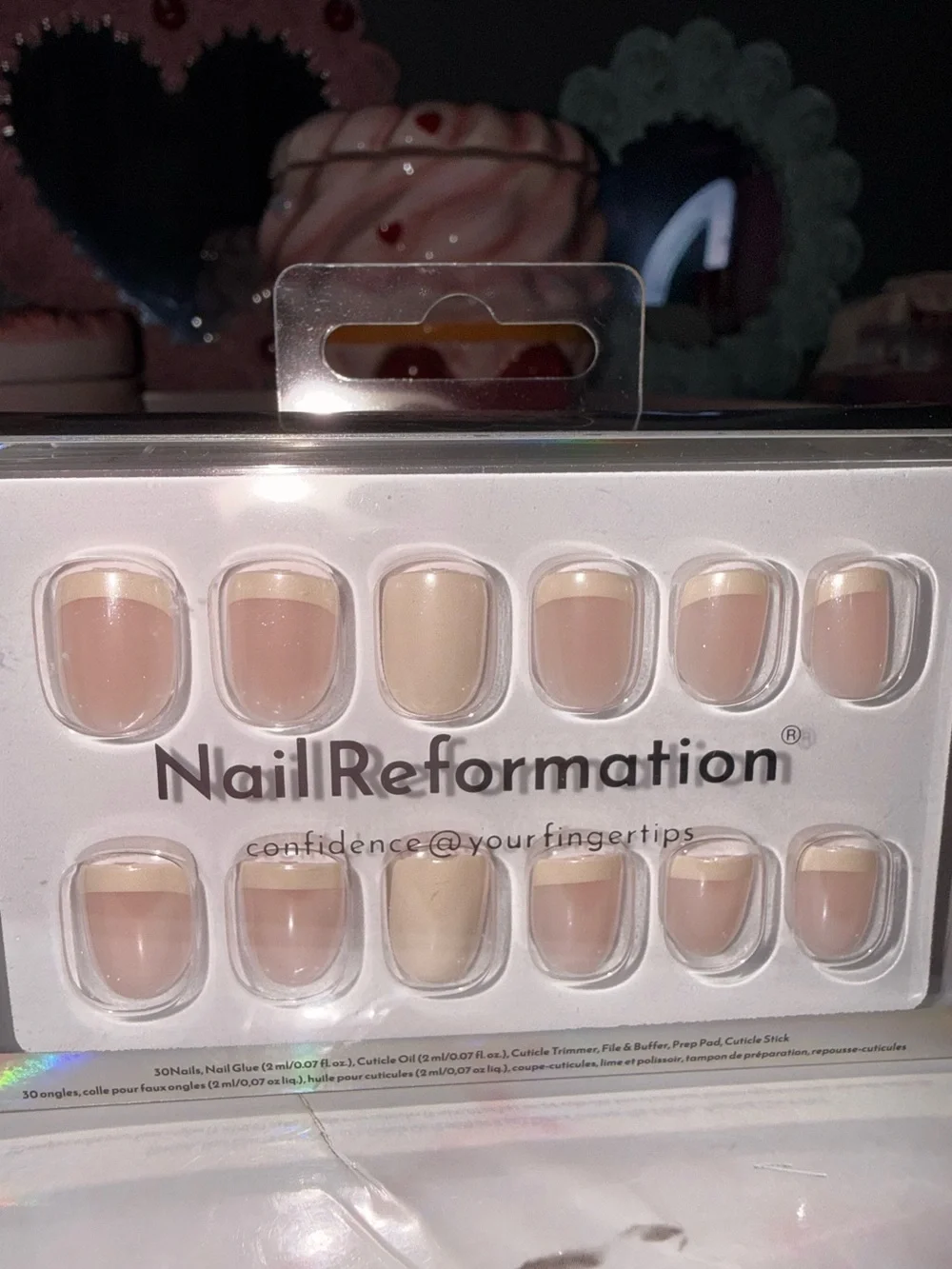 Nail Reformation Nude with Yellow Tips (Short Square) Press-On Nails